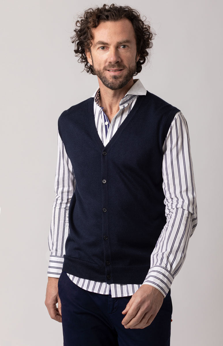sweater vest and shirt combo