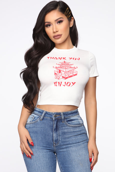 thank you enjoy crop top